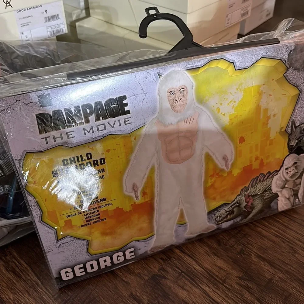 New! Rampage The Movie George Gorilla Child Jumpsuit Halloween Costume 6-10